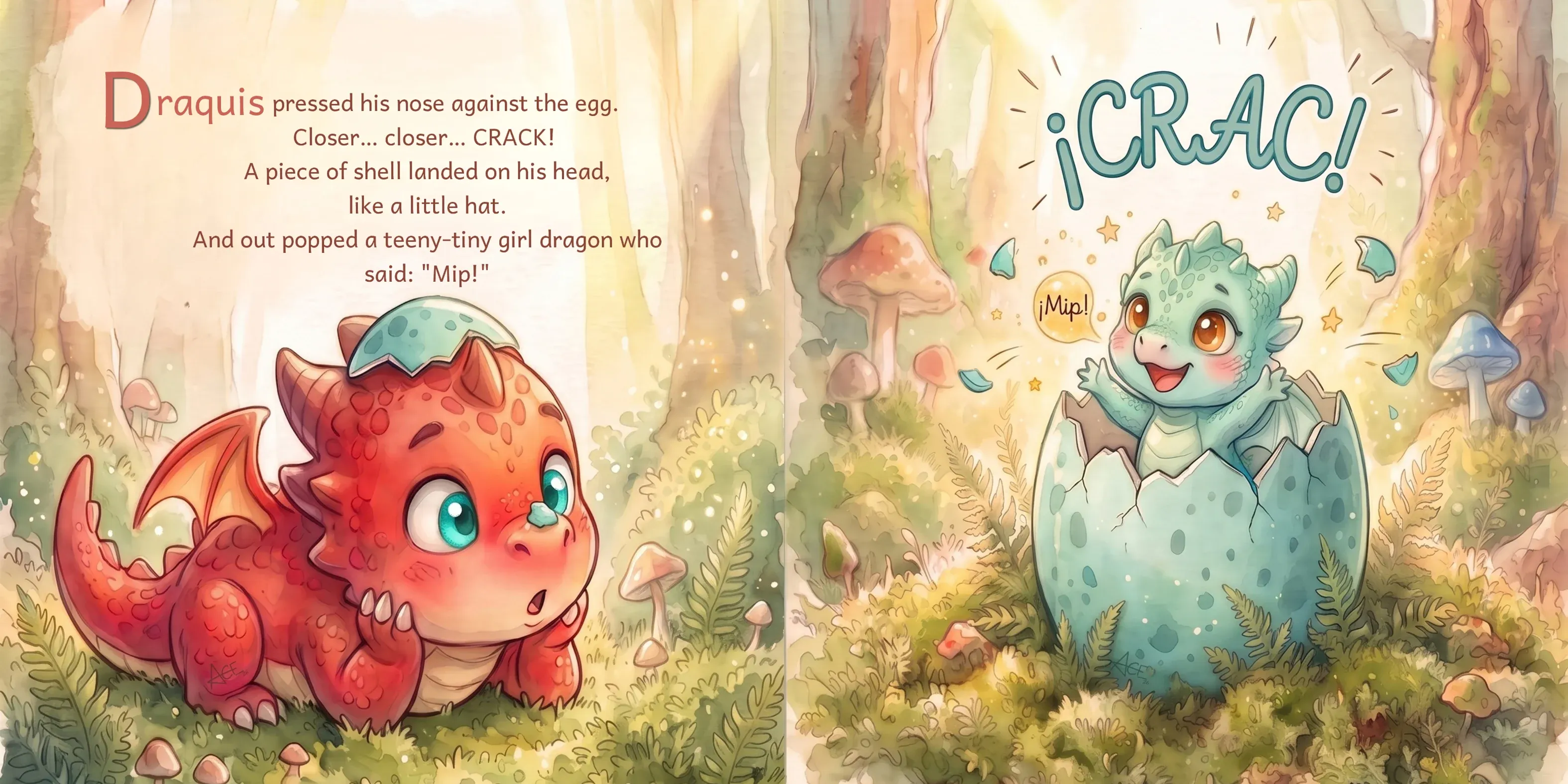 Scene 1 · Mipis hatches — Draquis & Mipis: What a Racket in the Forest!